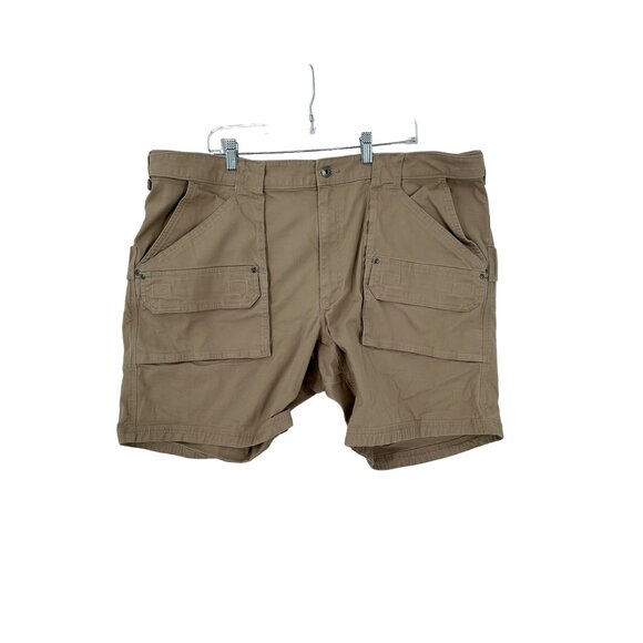 Duluth Trading Co Cargo Shorts Coolmax Flex Firehose Mens 46 Beige‎ - Picture 1 of 15